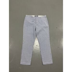 Lauren Ralph Lauren Blue and White Seersucker Wide-Leg Pants NWT Size 12